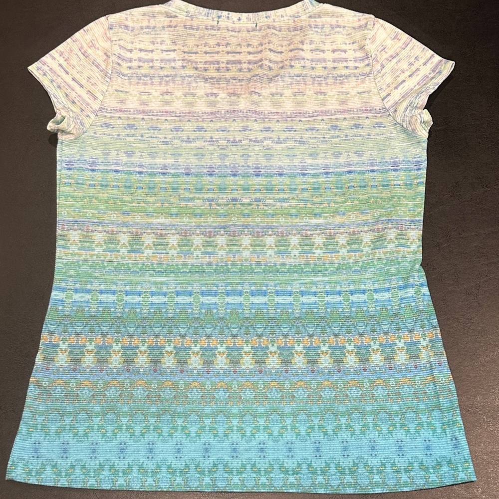 Prana Multicolor Striped Short Sleeve Tee - Picture 6 of 6